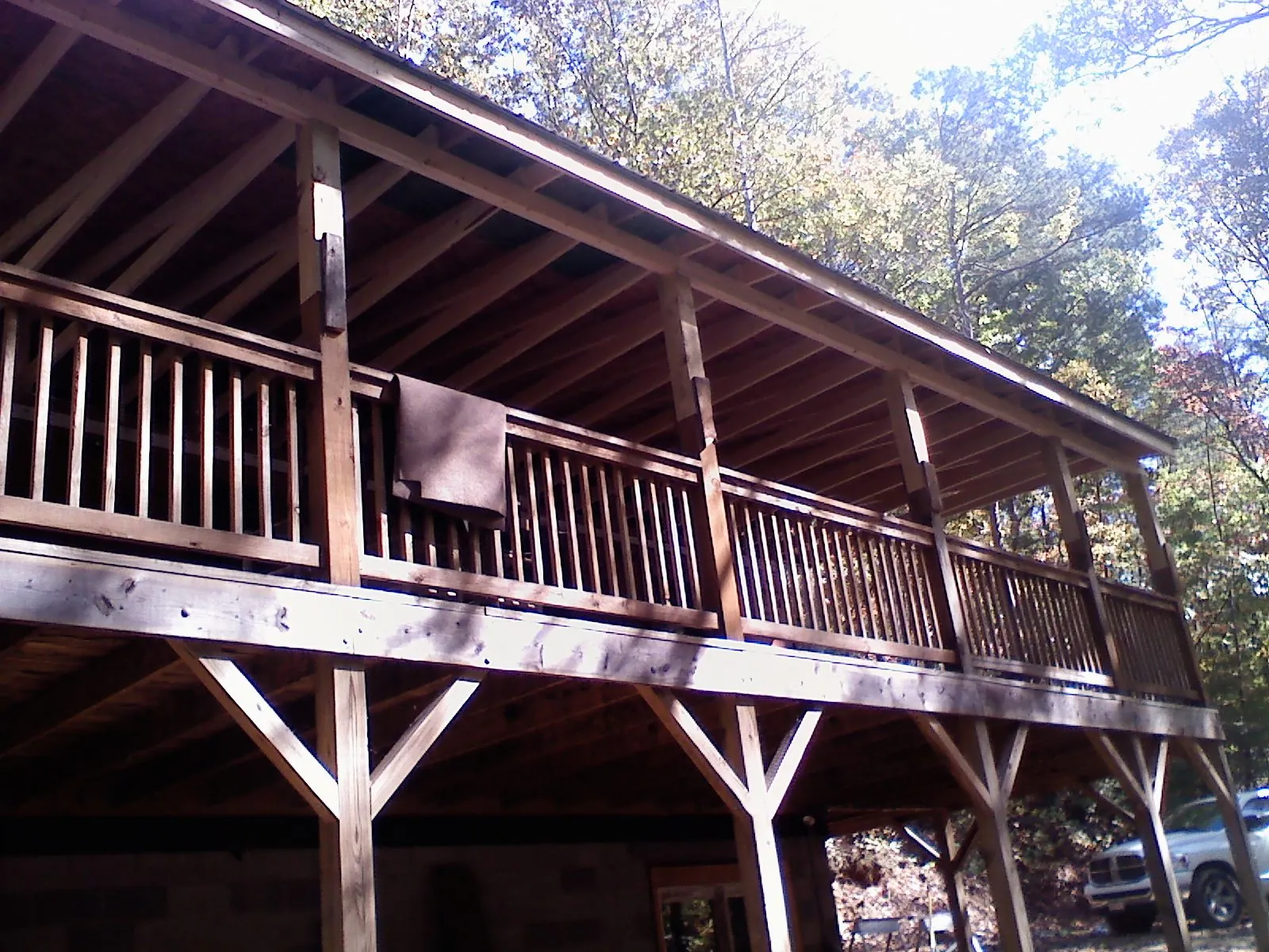 Timber framing under a new elevated porch and deck — Roof Leak Repair in Mount Arlington by Roofing Brothers